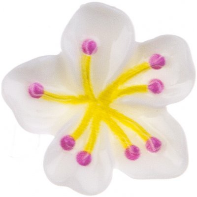 Knoflík plastový kytka 21mm Varianta: bílá – Zboží Dáma