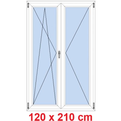 Soft Dvoukřídlé balkonové dveře otevíravé a sklopné Antracit krupička/bílá 120 x 210 cm – Hledejceny.cz