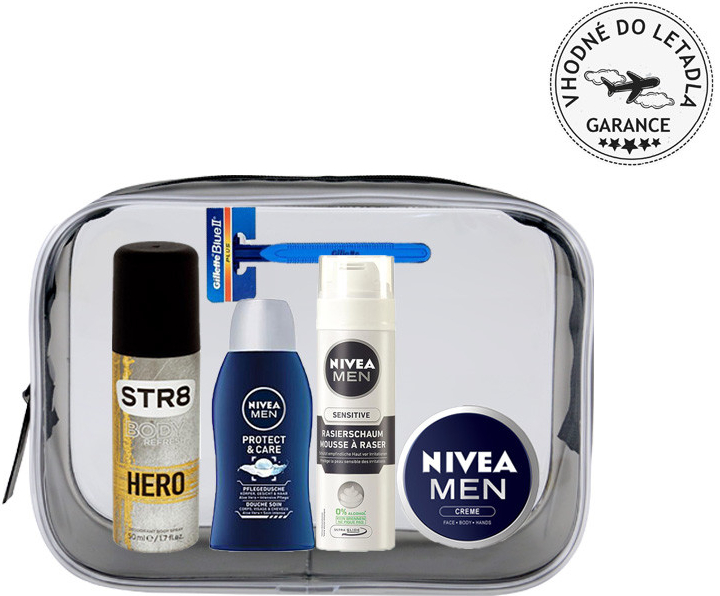 Nivea Men sprchový gel 50 ml + Deodorant STR8 50 ml + Nivea Men krém 30 ...