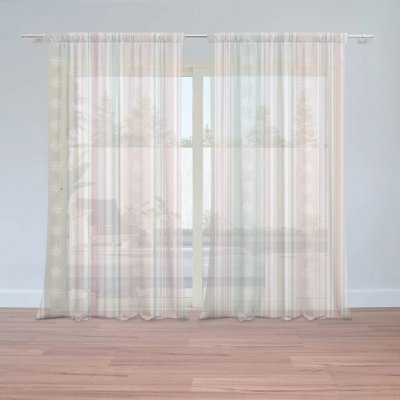 Sablio Záclony Pruhy a tečky: 2ks 150x250cm – Hledejceny.cz