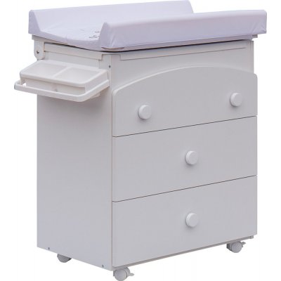 Přebalovací komoda s vaničkou Scarlett Vela - bílá s Přebalovací podložkou Oslík - bílá – Hledejceny.cz