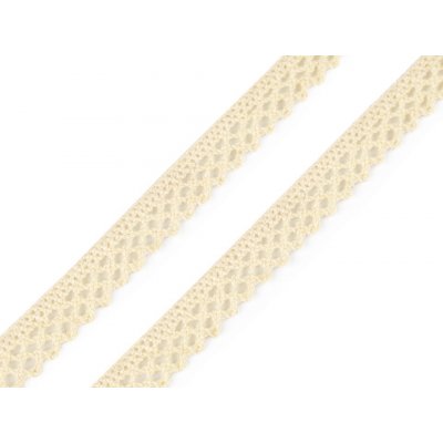 Bavlněná krajka šíře 12 mm paličkovaná - 5m Barva: vanilka – Zboží Mobilmania