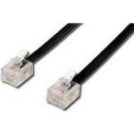 Telefonní kabel 4 žíly, RJ11 samec - RJ11 samec, 6 m, černý, pro ADSL modem, economy – Zboží Živě