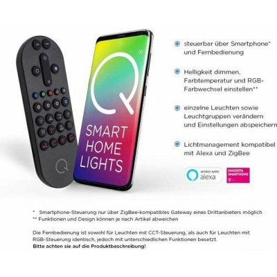 Stojací LED lampa Q-MALIN,59W, v. 140 cm, Smart Home, CCT 2700-5000K – Hledejceny.cz