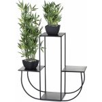 HowHomely STOJAN NA KVĚTINÁČ ARKA 70x24x72 cm ČERNÁ – Sleviste.cz