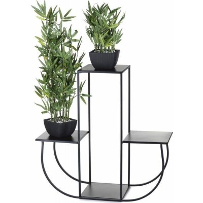 HowHomely STOJAN NA KVĚTINÁČ ARKA 70x24x72 cm ČERNÁ – Sleviste.cz