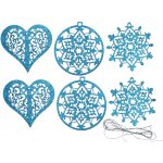 BD-TOVA Třpytivé vánoční ozdoby z pěnové gumy tyrkys 6 ks – Hledejceny.cz