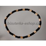 Bizuterka-eshop.cz dřevěné korále na krk smetanovo černé BZ-6673 – Zboží Dáma