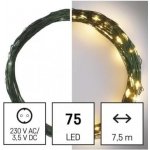 Emos D3AW04 LED nano řetěz zelený teplá bílá 7,5m – Sleviste.cz