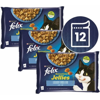 Felix Sensations Jellies lahodný výběr z ryb v želé 12 x 85 g – Zboží Mobilmania