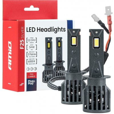LED žárovky hlavního svícení F25 SILVER CANBUS H1 54W 12V 24V AMiO-04701 – Hledejceny.cz