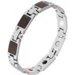 Šperky eshop magnetický z oceli články stříbrné barvy černý pletený vzor SP18.27 – Hledejceny.cz