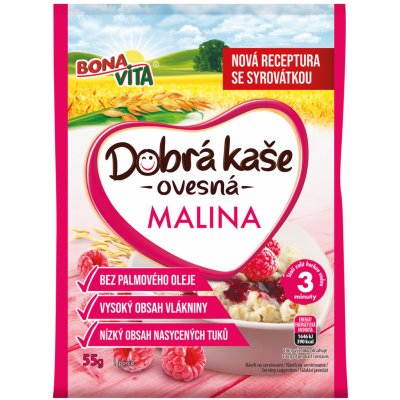 Bonavita Dobrá kaše ovesná s malinami 55 g – Zbozi.Blesk.cz