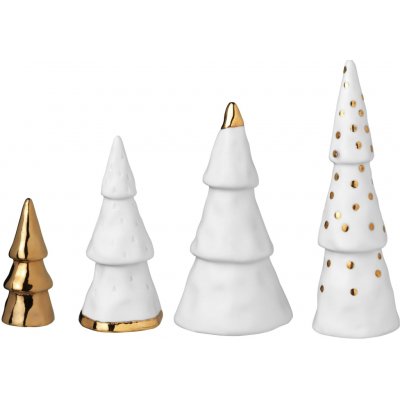 räder Porcelánová dekorace Tree – set 4 ks, bílá barva, porcelán – Hledejceny.cz