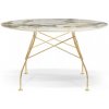 Jídelní stůl Glossy Marble finish kulatý 130 cm zlatá symfonie Kartell