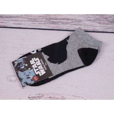 SETINO Ponožky Star wars Hvězdné války nízké kotníkové šedočerné