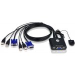Aten CS-22U Datový přepínač 2-port KVM USB mini, 1m kabely, DO – Sleviste.cz