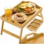 Snídaňový stůl do postele bambusový – Zboží Mobilmania