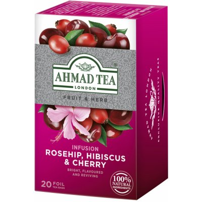 Ahmad Tea Rosehip Hibiscus and Cherry tea alupack 20 sáčků