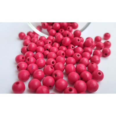 Detoa dřevěné korálky tmavě růžové 8 mm 10 ks – Sleviste.cz