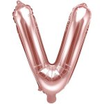 PartyDeco Fóliové písmeno V růžově zlaté 35 cm – Zboží Dáma