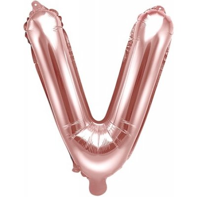 PartyDeco Fóliové písmeno V růžově zlaté 35 cm – Zboží Dáma
