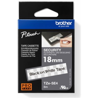 BROTHER TZE-SE4 PLOMBOVACÍ PÁSKA BÍLÁ/ČERNÁ 18MM – Zboží Dáma