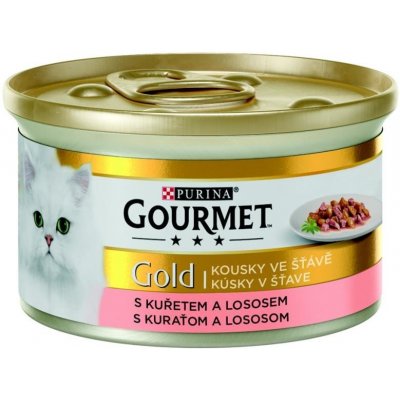 Gourmet Gold Kousky losos a kuře 85 g – Zboží Mobilmania