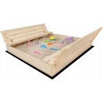 Trendie Dřevěné pískoviště XXL 146x138 cm uzavíratelné – Hledejceny.cz