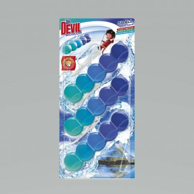 Dr. Devil WC Bicolor 5ball závěsný WC blok Polar aqua 3 x 35 g – Zboží Mobilmania