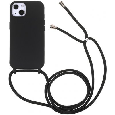 Pouzdro AppleMix Apple iPhone 13 mini - šňůrka - gumové - černé