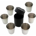 APT cestovní nerezové panáky v koženkovém pouzdře 6 ks AG171B – Zboží Mobilmania