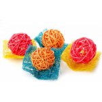 JK ANIMALS hračka ratanové koule s lufa houbou 4 kusy hračka pro hlodavce 6 cm – Zbozi.Blesk.cz