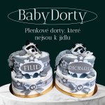 BabyDort dvoupatrové plenkové dorty pro dvojčata neutrální MÝVAL – Zboží Mobilmania