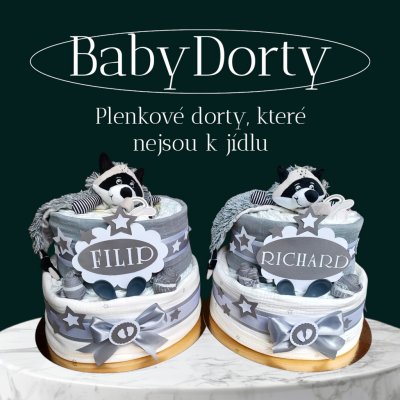 BabyDort dvoupatrové plenkové dorty pro dvojčata neutrální MÝVAL – Zboží Mobilmania