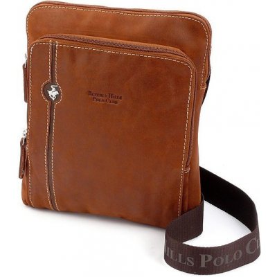 Beverly Hills Polo Club taška crossbody kožená BHPC Explore L BH-381-75 3l tabáková – Zboží Mobilmania