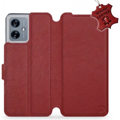 Mobiwear Kožené Flip Motorola Moto G54 5G / Moto G54 5G Power Edition - Tmavě červené - L_DRS – Sleviste.cz