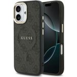 Guess PU Leather 4G Gold Frame MagSafe Zadní Kryt pro iPhone 17 Black – Zboží Mobilmania