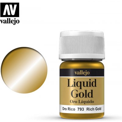 Barva Vallejo Liquid Gold 70793 Rich Gold Alcohol Based 35ml – Hledejceny.cz