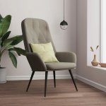 vidaXL 327842 relaxační se stoličkou světle šedé samet a PVC – Zboží Mobilmania