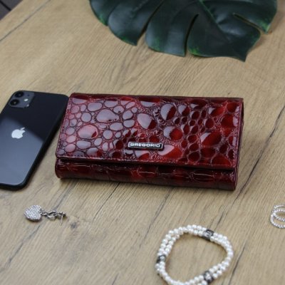 Extravagantní dámská kožená peněženka Lucio červená – Zboží Mobilmania