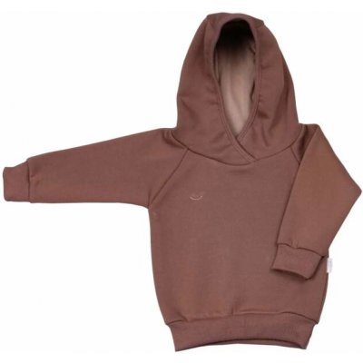 MKcool Kojenecká mikina z počesané teplákoviny s kapucí MK2347 hnědá – Zboží Dáma