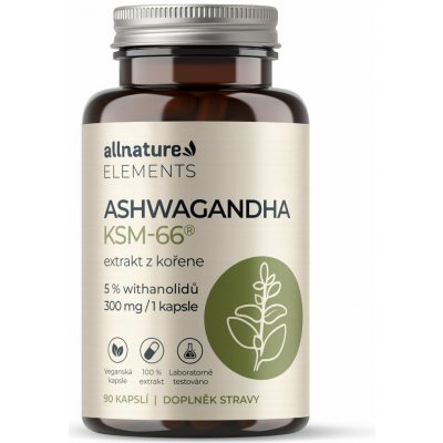 Allnature Elements Ashwagandha KSM-66 90 kapslí – Hledejceny.cz