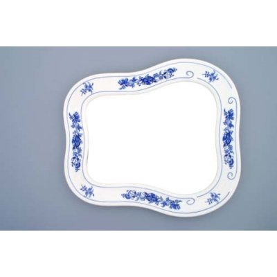 Cibulák zrcadlo s rámem závěsné 40 cm originální cibulákový porcelán Dubí, cibulový vzor, – Hledejceny.cz