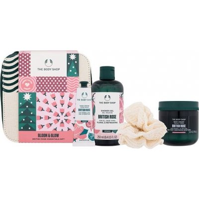 The Body Shop British Rose Bloom & Glow dámský dárková sada sprchový gel Shower Gel British Rose 250 ml + tělový jogurt Body Yogurt British Rose 200 ml + krém na ruce Hand Cream British Rose 30 ml + ž – Zbozi.Blesk.cz