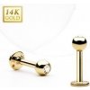 Piercing Šperky4U zlatý piercing do brady labreta zirkon ZL01104-1206-YG