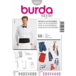 Střih Burda šedý 3403 - pánská vesta, kravata, šál, motýlek, smokingový pás – Zboží Dáma