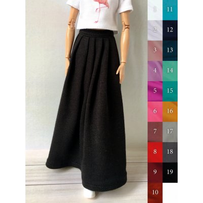 Bouutique BQ‑ELIYA Dlouhá splývavá plisovaná sukně pro panenky 29 cm – Sleviste.cz