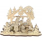 Amadea Dřevěný svícen betlém 21x11x12,5 cm – Hledejceny.cz