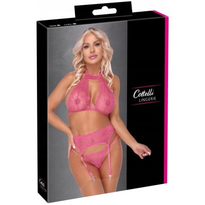 Set - tanga, podprsenka, podvazkový pás Cottelli LINGERIE – Zboží Mobilmania